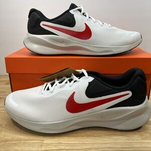 Nike Revolution 7 Running‎ Athletic Shoes Men's 13 White Red FB2207-102